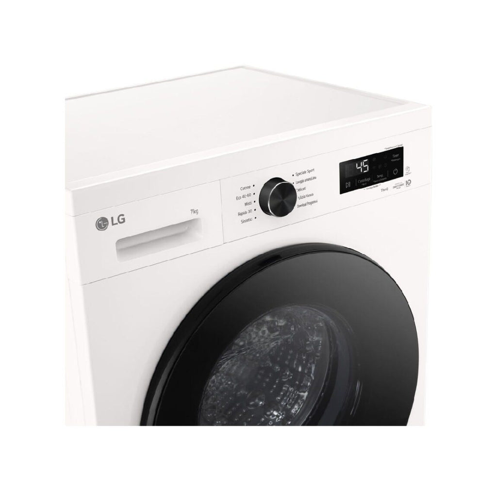 LG F2NX10S7NWB Lavatrice cm. 60, capacità 7 kg, 1200 giri, Inverter DirectDrive, Steam, bianco