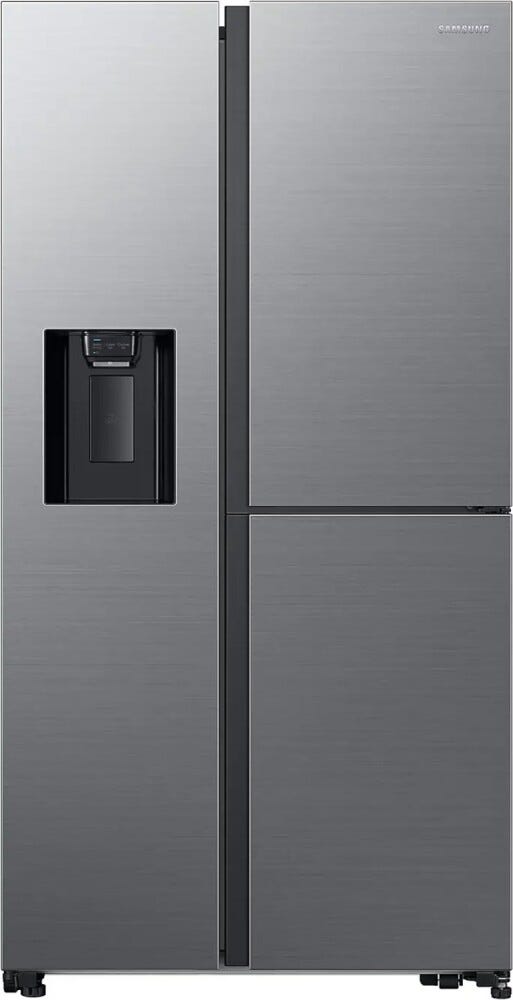 Samsung RH64DG53R3S9EF Frigorifero con congelatore side by side cm. 91, altezza 178, 628 litri, porta Food Showcase, dispenser acqua/ghiaccio, inox