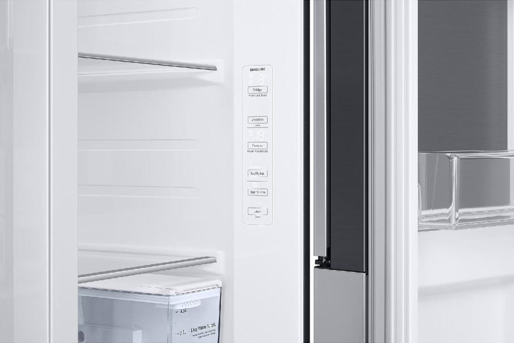 Samsung RH64DG53R3S9EF Frigorifero con congelatore side by side cm. 91, altezza 178, 628 litri, porta Food Showcase, dispenser acqua/ghiaccio, inox