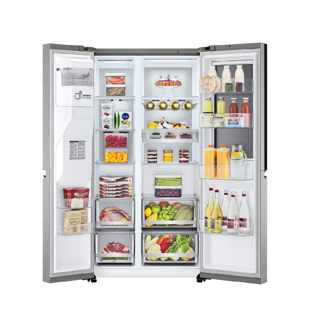 LG GSXE90MBDD Frigorifero Side-by-Side cm. 91, capacità 628 litri, InstaView Door-in-Door, DoorCooling+, LinearCooling, grigio