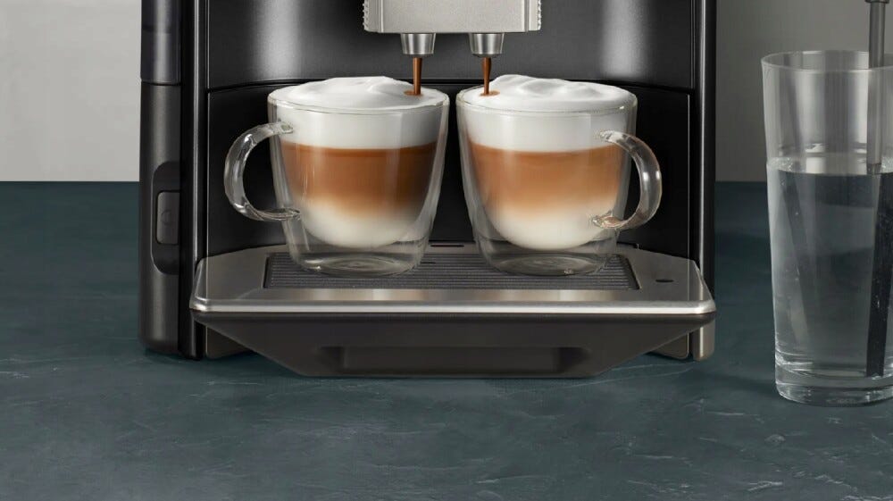 Siemens TE653M19RW EQ6 plus s300 Macchina da caffè automatica, sistema latte integrato, display touch, nero zaffiro metallizzato