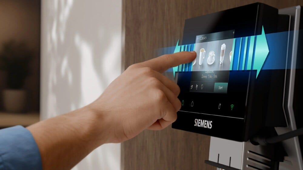 Siemens TP725EM7 EQ700 iAroma Macchina da caffè automatica, macinacaffè e sistema latte integrato, funzione Coldbrew, display touch, Home Connect, silver