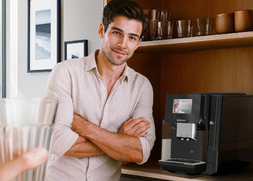 Siemens TQ725E03 EQ700 iAroma Macchina da caffè automatica, macinacaffè e sistema latte integrato, funzione Coldbrew, display touch, Home Connect, nero
