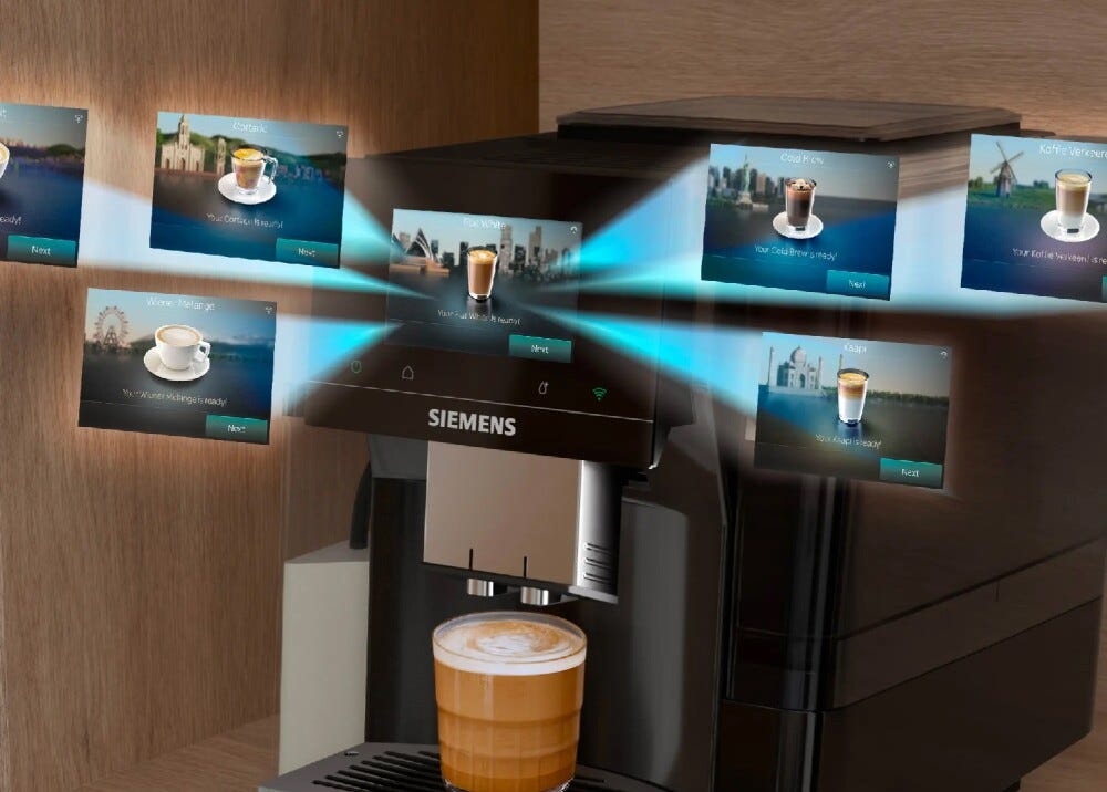 Siemens TQ725E03 EQ700 iAroma Macchina da caffè automatica, macinacaffè e sistema latte integrato, funzione Coldbrew, display touch, Home Connect, nero