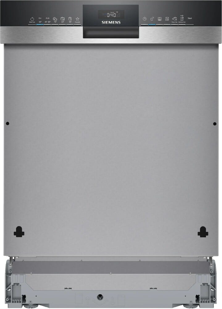 Siemens SX53ES22CE iQ300 lavastoviglie incasso integrata parziale cm. 60, 14 coperti, autoOpen dry, terzo cestello, Home Connect, pannello frontale inox