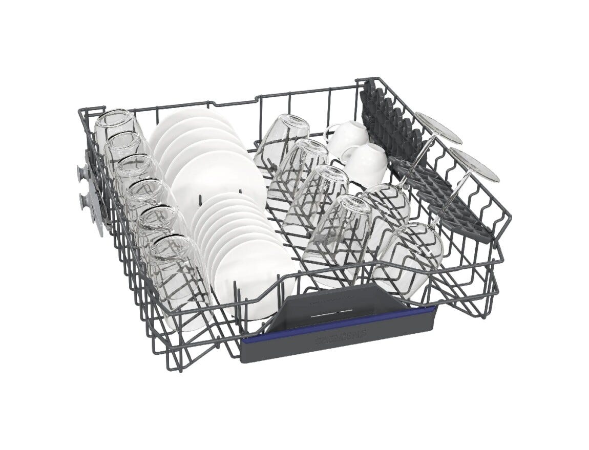 Siemens SX53ES22CE iQ300 lavastoviglie incasso integrata parziale cm. 60, 14 coperti, autoOpen dry, terzo cestello, Home Connect, pannello frontale inox