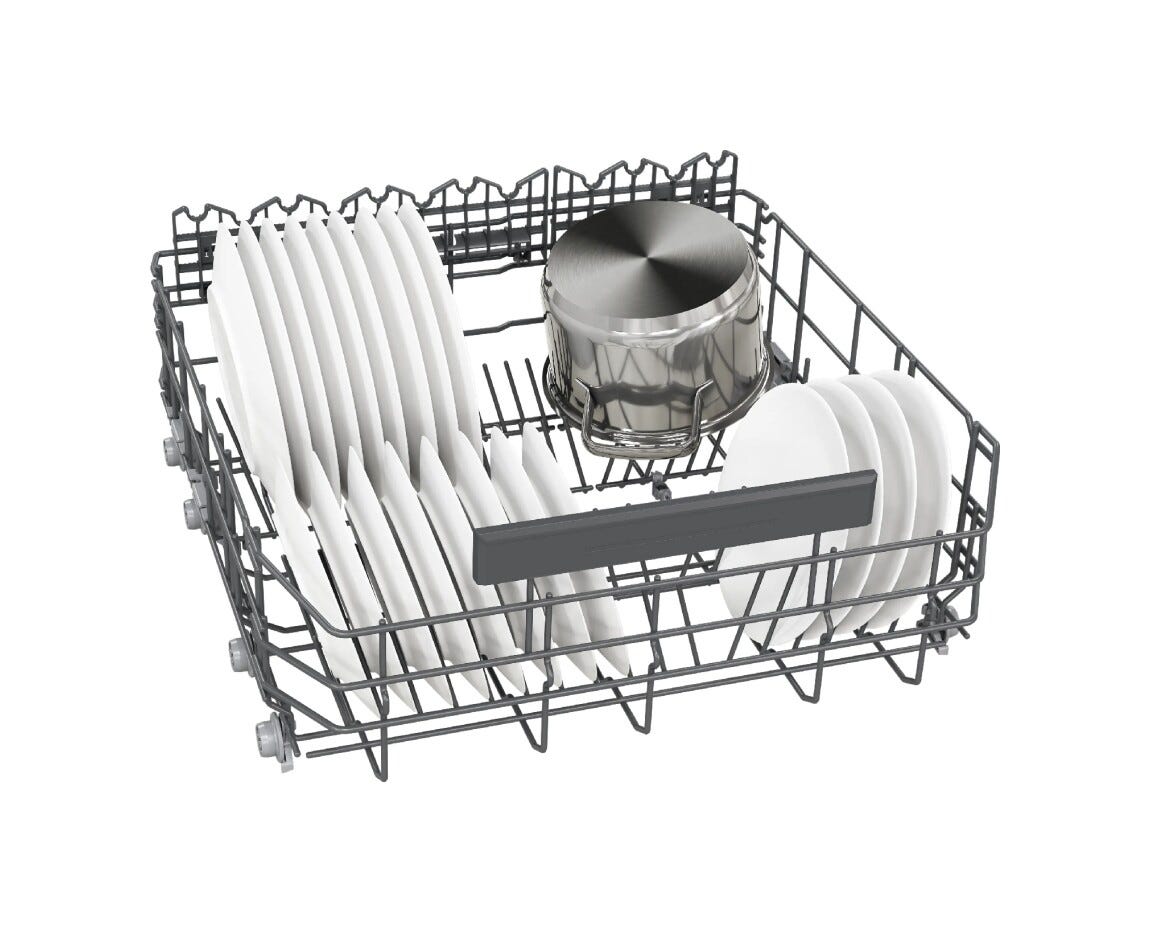 Siemens SX53ES22CE iQ300 lavastoviglie incasso integrata parziale cm. 60, 14 coperti, autoOpen dry, terzo cestello, Home Connect, pannello frontale inox