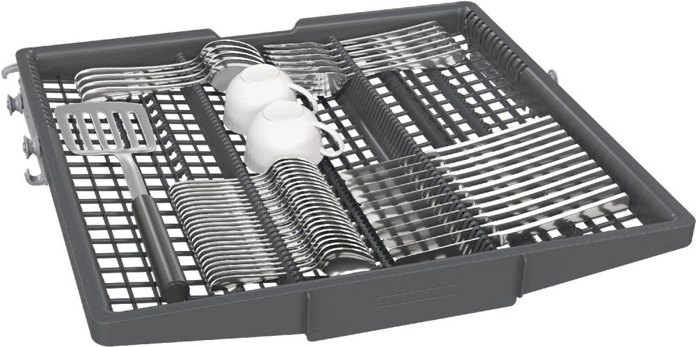 Siemens SX53ES22CE iQ300 lavastoviglie incasso integrata parziale cm. 60, 14 coperti, autoOpen dry, terzo cestello, Home Connect, pannello frontale inox