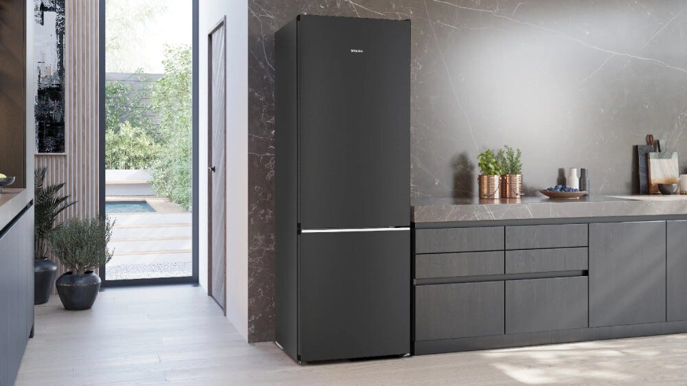 Siemens KG49N4XAF iQ500 Frigorifero con congelatore a libera installazione cm. 70, altezza 203, 440 litri, Total NoFrost, nero anti-impronta