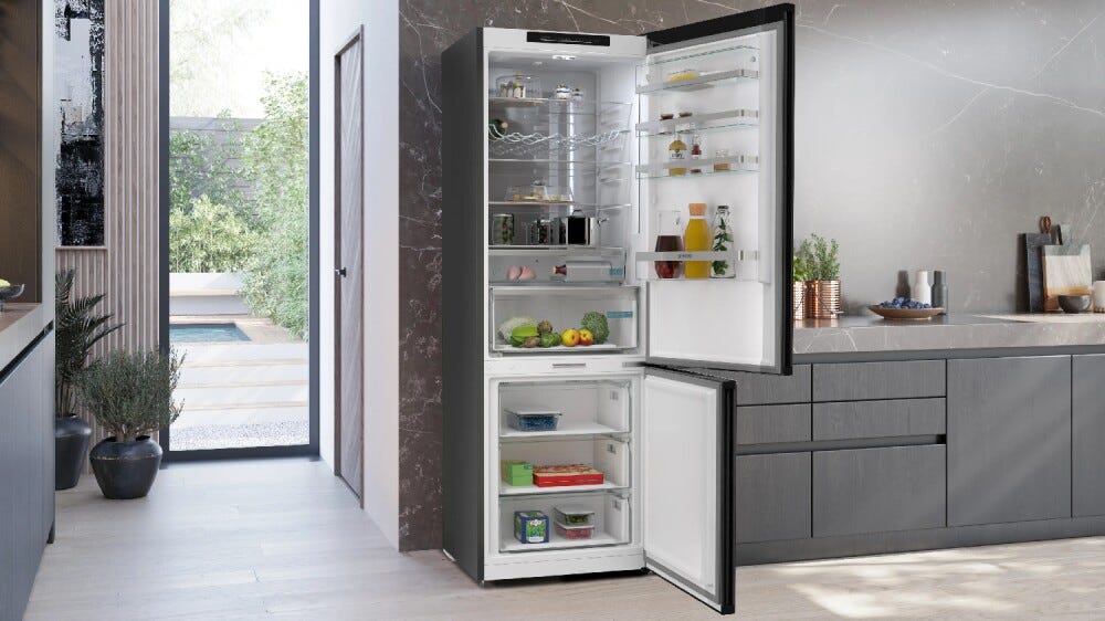 Siemens KG49N4XAF iQ500 Frigorifero con congelatore a libera installazione cm. 70, altezza 203, 440 litri, Total NoFrost, nero anti-impronta