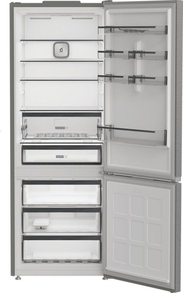 Whirlpool WHK26493X4E Frigorifero con congelatore cm. 70, capacità 490 litri, Dual No Frost, 6° Senso, inox