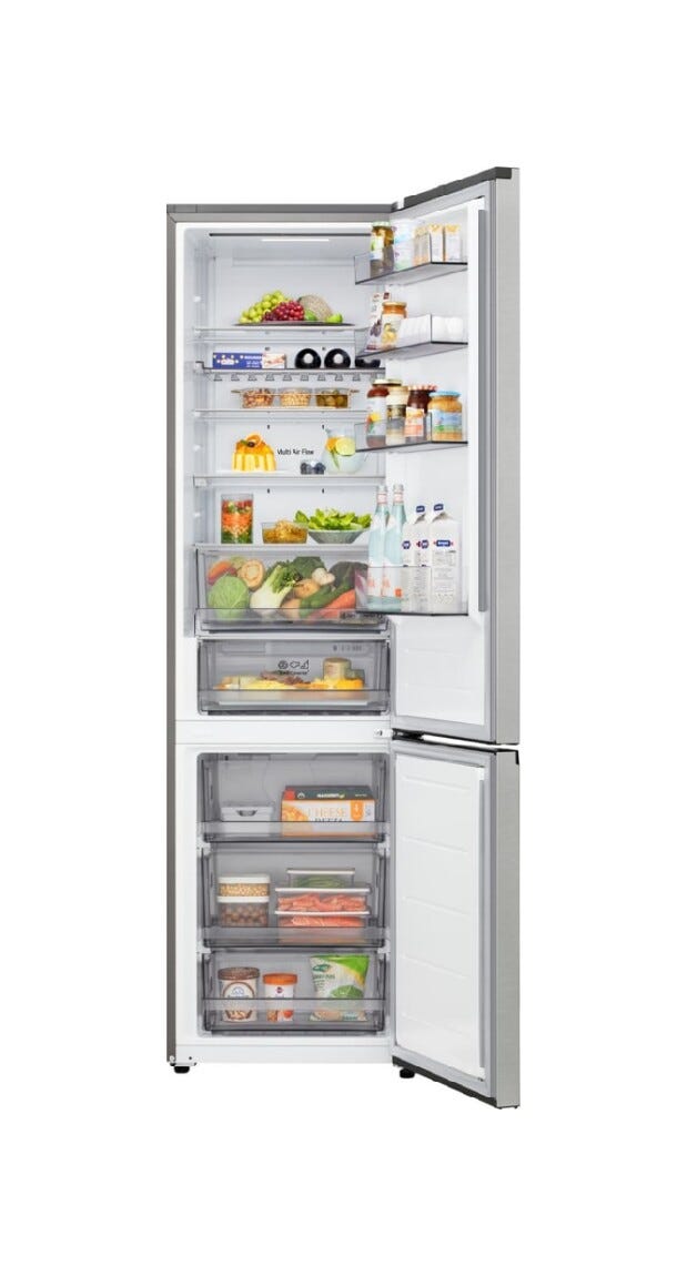 LG GBBS322APY Frigorifero con congelatore a libera installazione 60 cm 375 L, AI Inverter, Door & Linear Cooling, Classe A