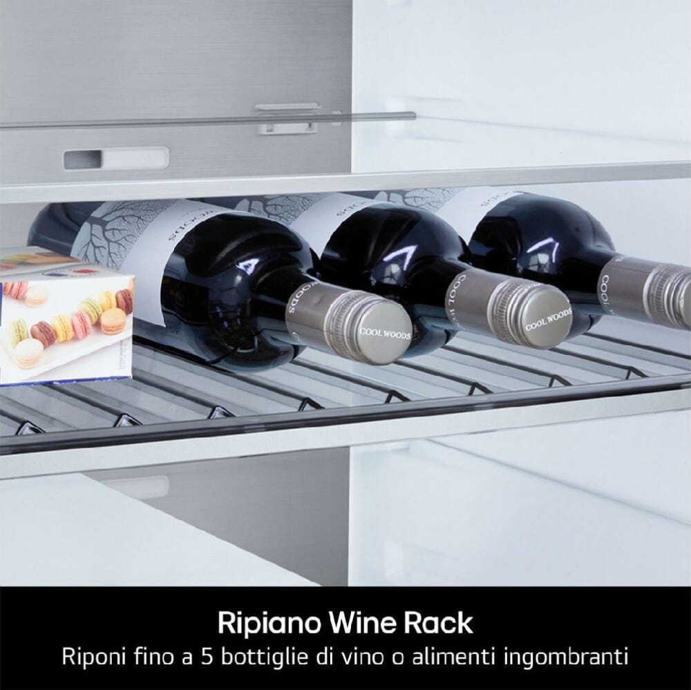 LG GBBS322APY Frigorifero con congelatore a libera installazione 60 cm 375 L, AI Inverter, Door & Linear Cooling, Classe A