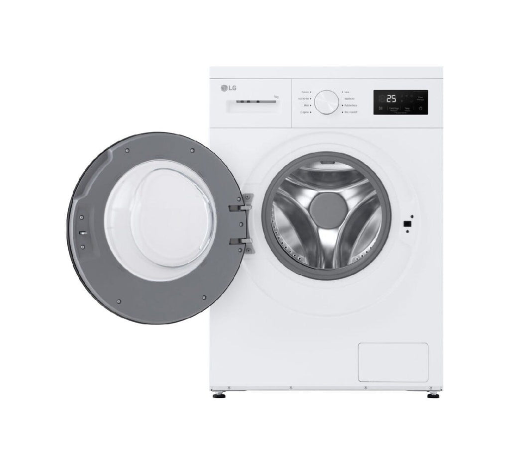 LG F4NA1009NWK Lavatrice 9 kg, 1.350 giri, Classe A, design essenziale