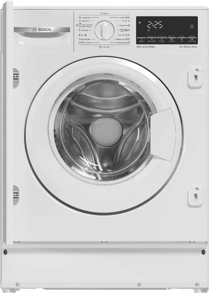 Bosch WKD28490EU serie 6 Lavasciuga da incasso cm. 60, lavaggio 8 kg, asciugatura 5 kg, programma HygieneCare, partenza differita