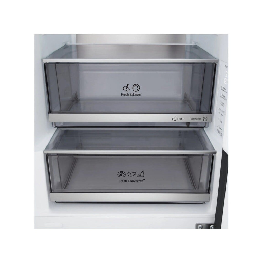 LG GBBS716CMB Frigorifero con congelatore a libera installazione, 333 L, AI Inverter, DoorCooling+, Digital FreshConverter+, inox