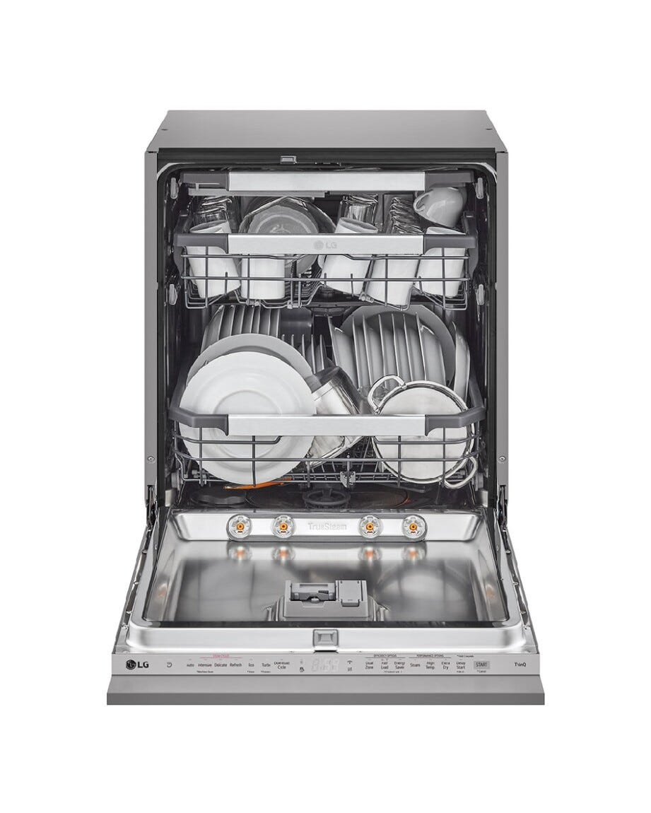 LG DB476TXS Lavastoviglie da incasso totale, 14 coperti, Classe A, QuadWash, TrueSteam, Direct Drive Inverter