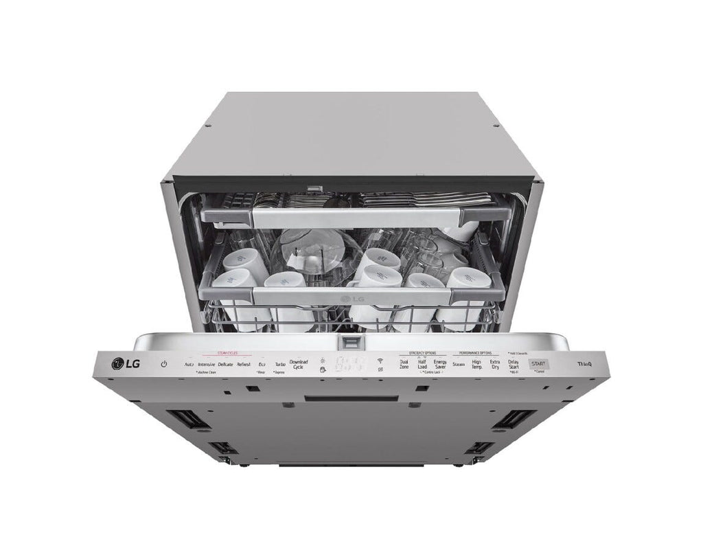 LG DB476TXS Lavastoviglie da incasso totale, 14 coperti, Classe A, QuadWash, TrueSteam, Direct Drive Inverter
