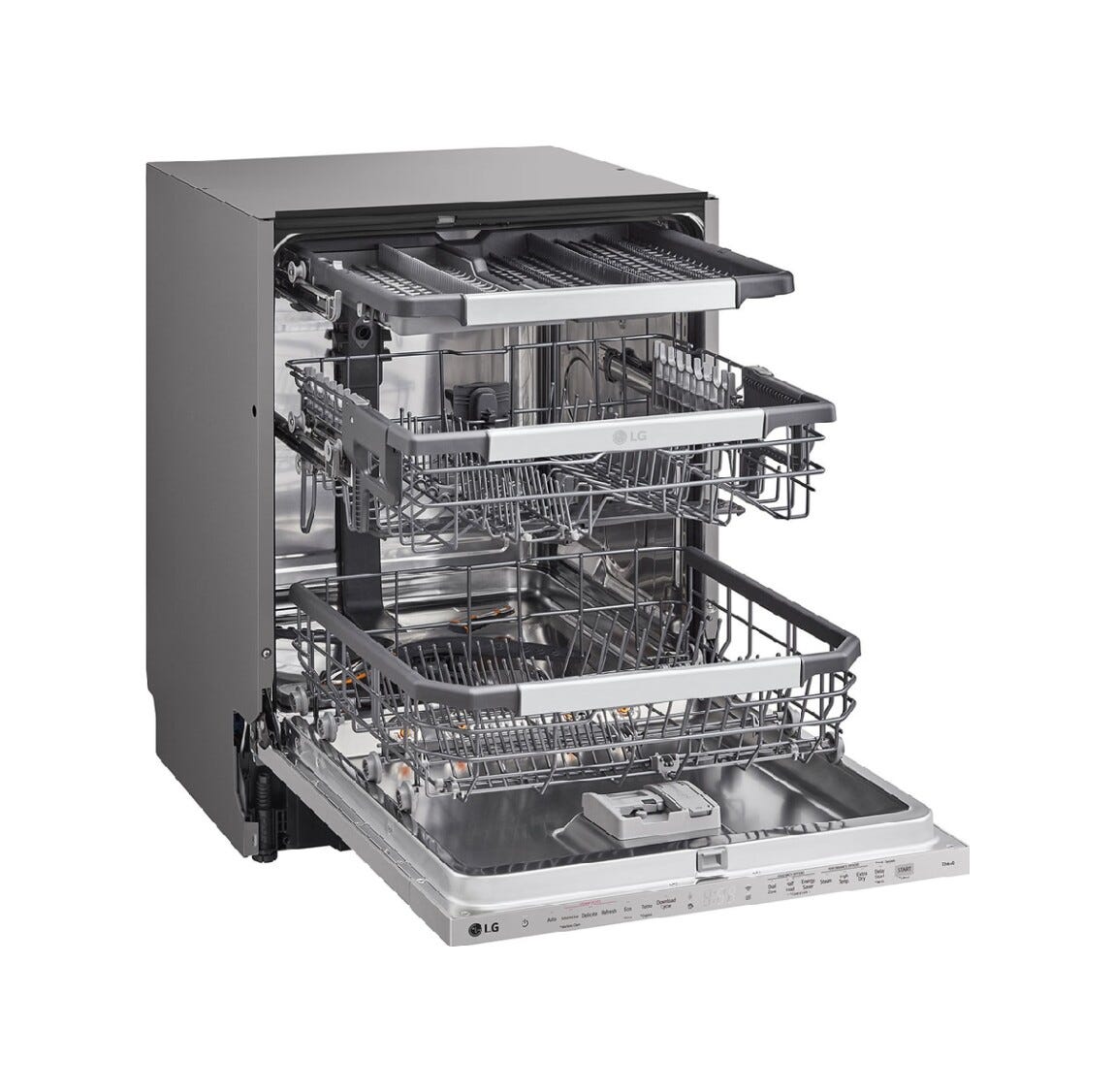 LG DB476TXS Lavastoviglie da incasso totale, 14 coperti, Classe A, QuadWash, TrueSteam, Direct Drive Inverter