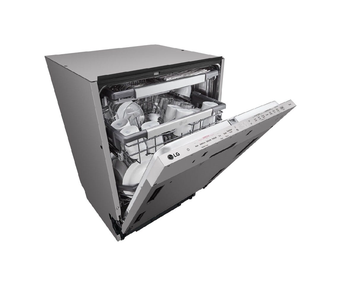 LG DB476TXS Lavastoviglie da incasso totale, 14 coperti, Classe A, QuadWash, TrueSteam, Direct Drive Inverter