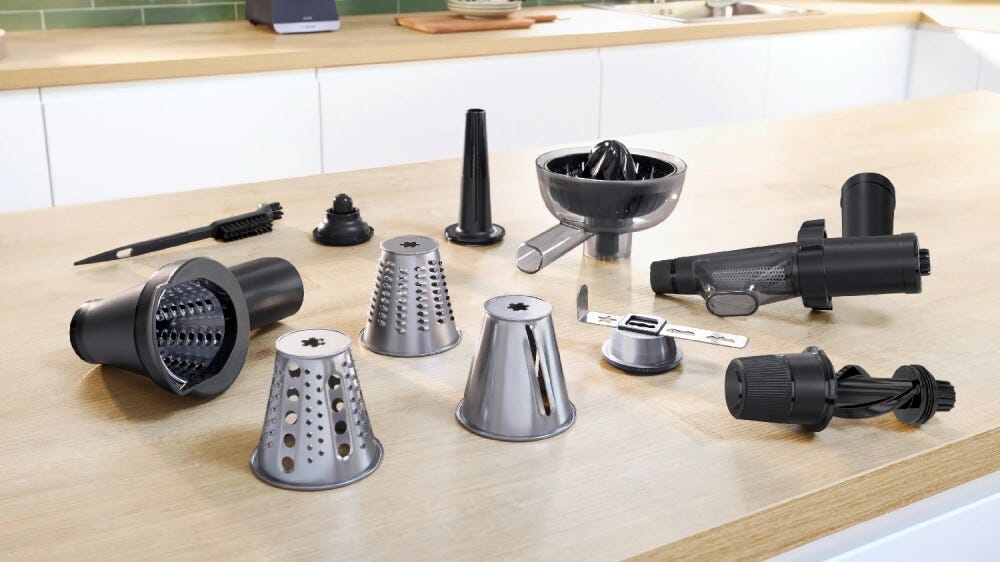 Bosch MFWS660B serie 6 tritacarne, 2100 W, nero, argento metallizzato