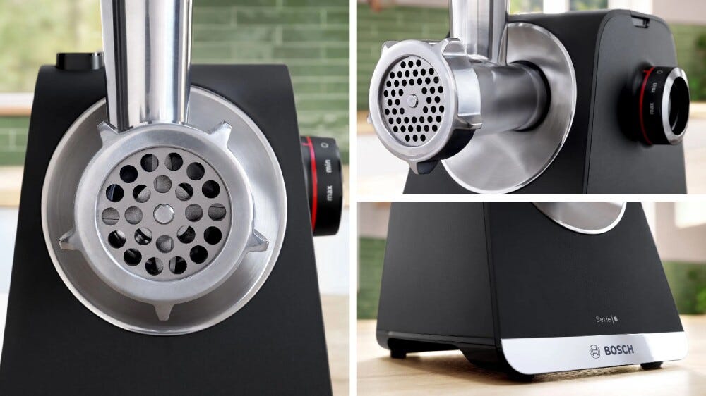 Bosch MFWS660B serie 6 tritacarne, 2100 W, nero, argento metallizzato