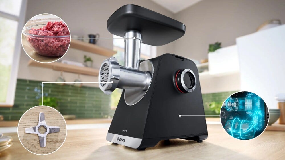 Bosch MFWS660B serie 6 tritacarne, 2100 W, nero, argento metallizzato