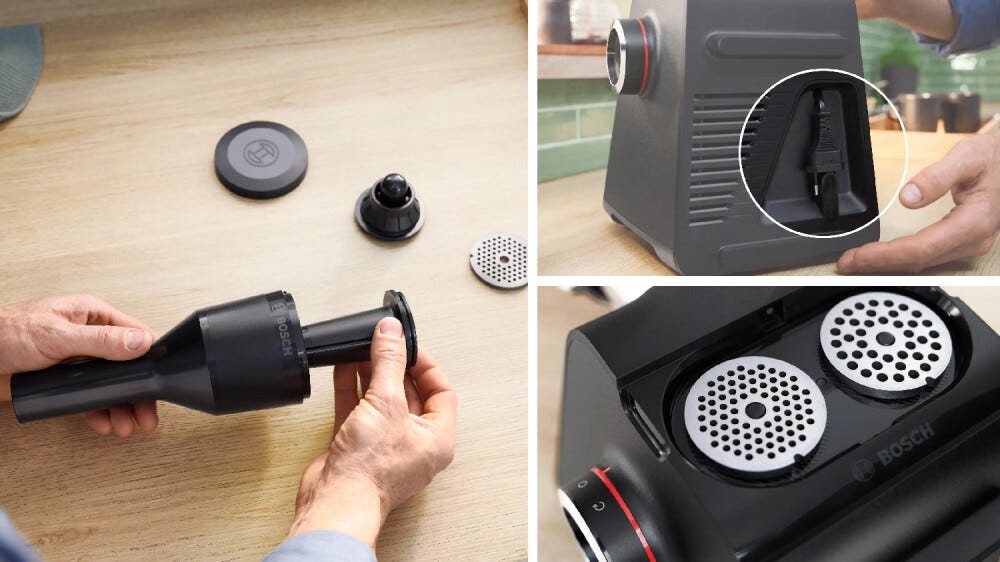 Bosch MFWS660B serie 6 tritacarne, 2100 W, nero, argento metallizzato