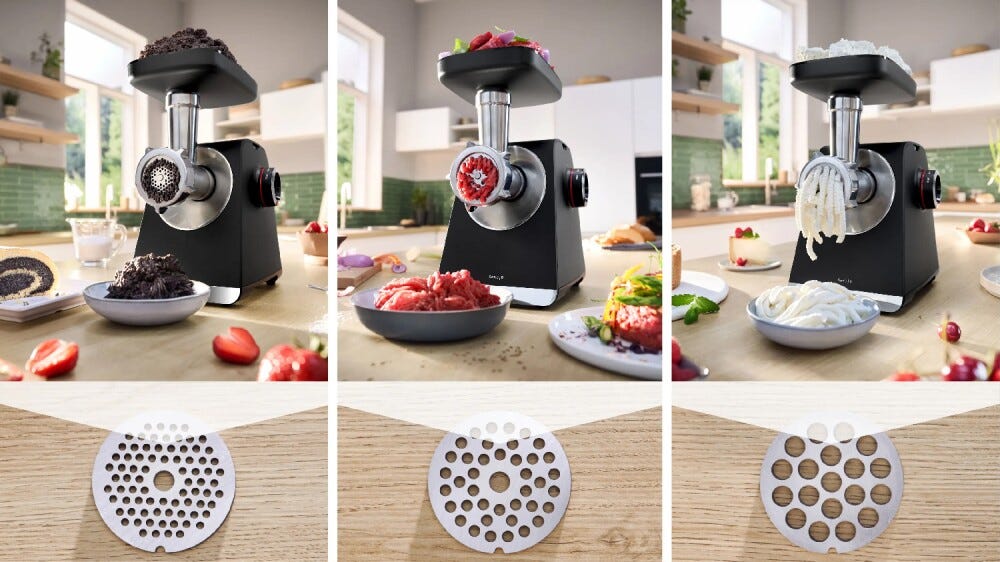Bosch MFWS660B serie 6 tritacarne, 2100 W, nero, argento metallizzato