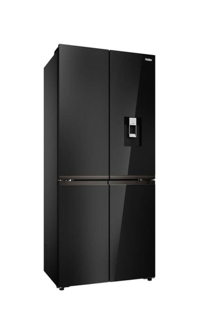 Haier HCKR7819DWGB Frigorifero con congelatore 4 porte cm. 83, capacità 459 litri, Total No Frost Air Surround, MyZone, Humidity Zone, nero