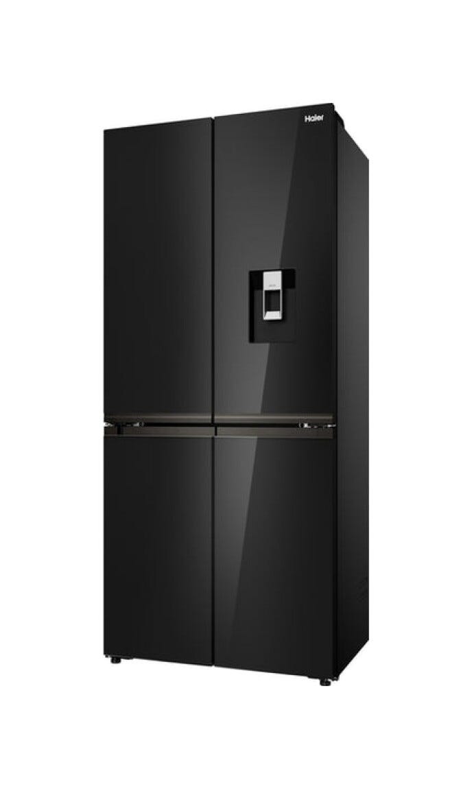 Haier HCKR7819DWGB Frigorifero con congelatore 4 porte cm. 83, capacità 459 litri, Total No Frost Air Surround, MyZone, Humidity Zone, nero