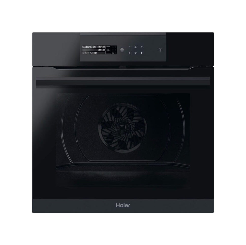 Haier HWO60SM6B9BH I-Message Serie 6 Forno elettrico cm. 60, capacità 70 litri, pirolitico, cottura a vapore, Climatech, sonda carne, nero