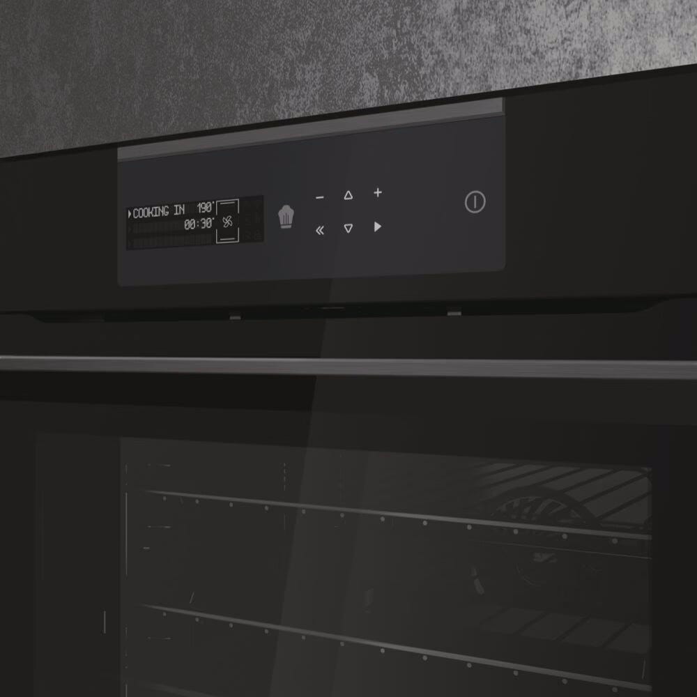 Haier HWO60SM6B9BH I-Message Serie 6 Forno elettrico cm. 60, capacità 70 litri, pirolitico, cottura a vapore, Climatech, sonda carne, nero