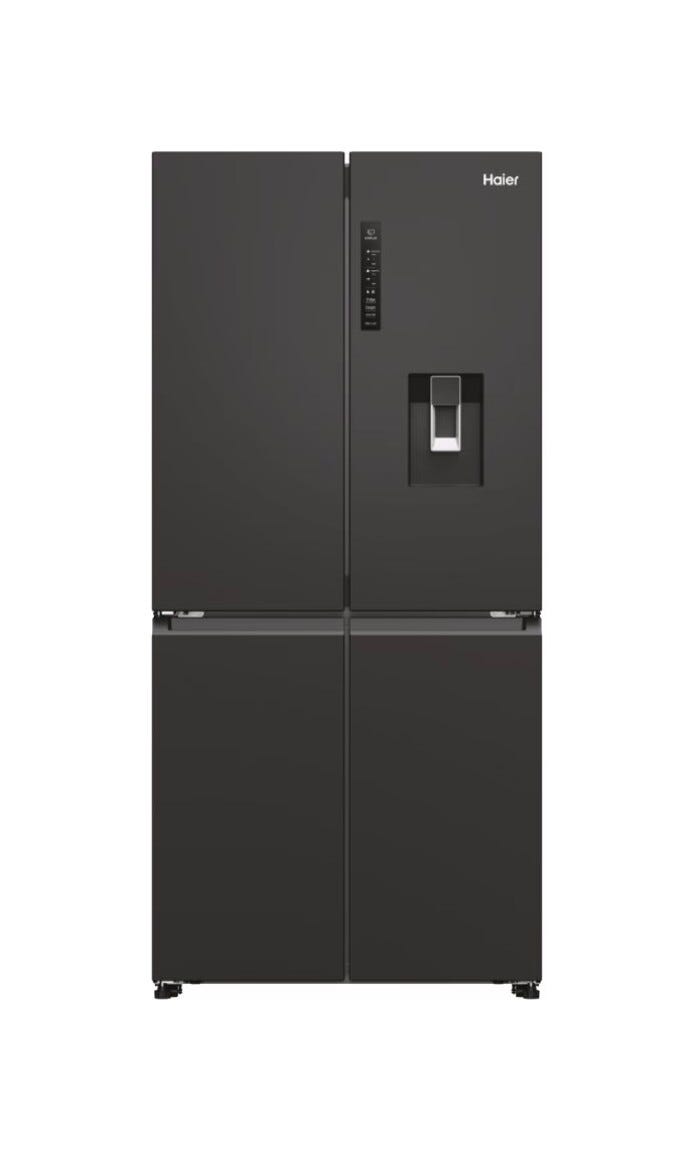 Haier HCR3818EWPT Multidoor Cube 83 Serie 3 Frigorifero con congelatore 4 porte cm. 83, capacità 463 litri, No Frost, Air Surround, dispenser acqua, nero