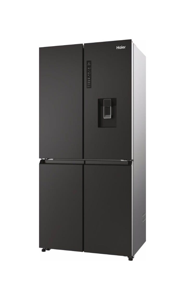 Haier HCR3818EWPT Multidoor Cube 83 Serie 3 Frigorifero con congelatore 4 porte cm. 83, capacità 463 litri, No Frost, Air Surround, dispenser acqua, nero