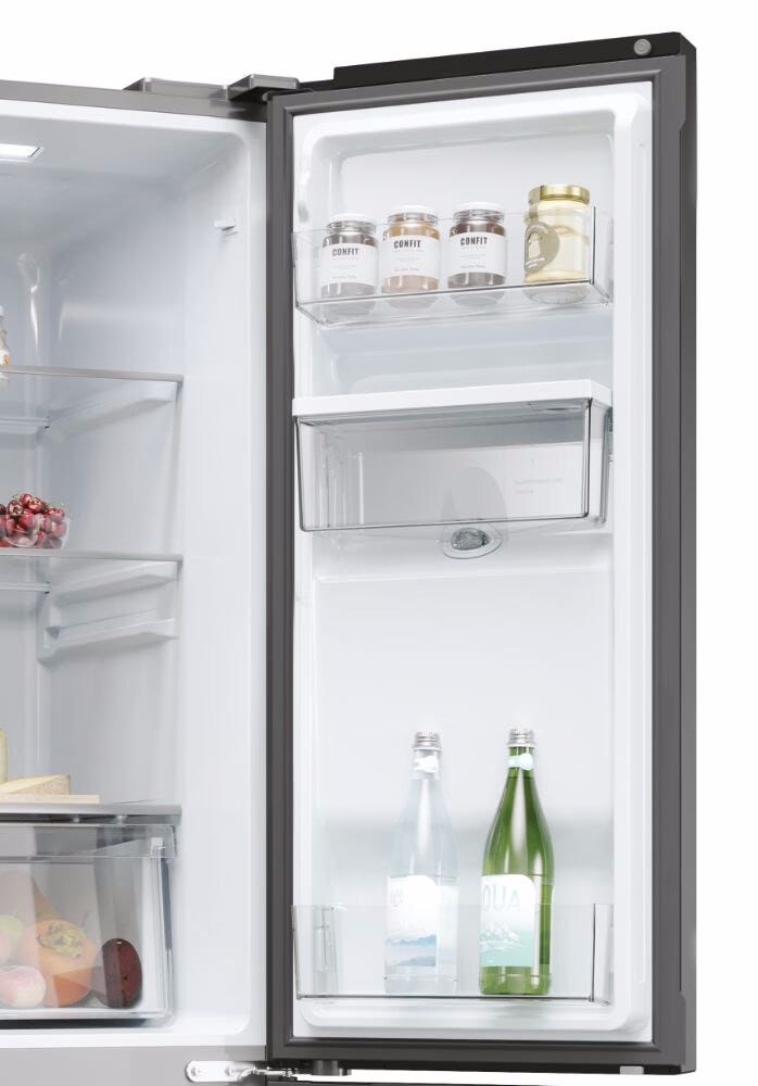 Haier HCR3818EWPT Multidoor Cube 83 Serie 3 Frigorifero con congelatore 4 porte cm. 83, capacità 463 litri, No Frost, Air Surround, dispenser acqua, nero