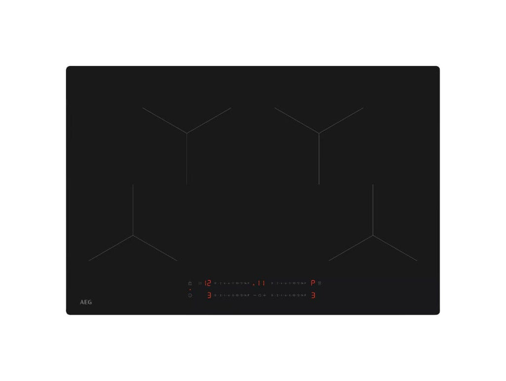 AEG TO84IA0FIT 5000 Piano cottura a induzione cm. 80, 4 zone cottura, funzione Hob2Hood, vetro nero opaco, SaphirMatt
