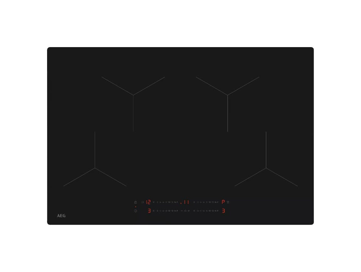 AEG TO84IA0FIT 5000 Piano cottura a induzione cm. 80, 4 zone cottura, funzione Hob2Hood, vetro nero opaco, SaphirMatt