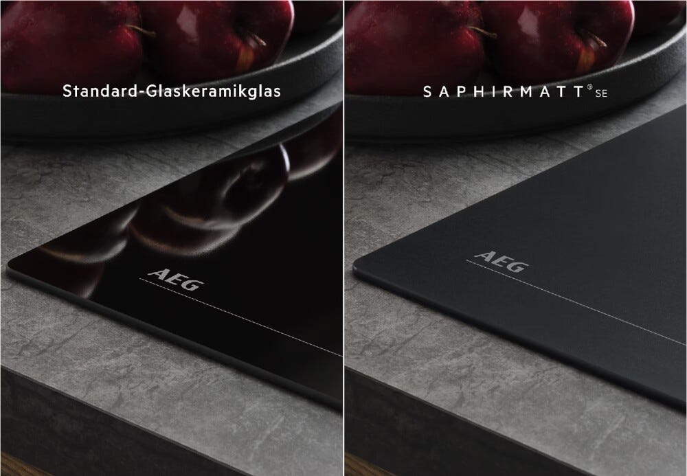 AEG TO84IA0FIT 5000 Piano cottura a induzione cm. 80, 4 zone cottura, funzione Hob2Hood, vetro nero opaco, SaphirMatt