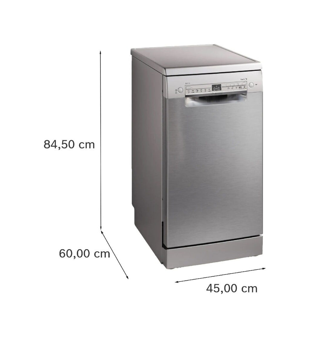 Bosch SPS2HKI55E serie 2 Lavastoviglie slim a libera installazione cm. 45, 10 coperti, Home Connect, piano removibile, inox anti-impronta