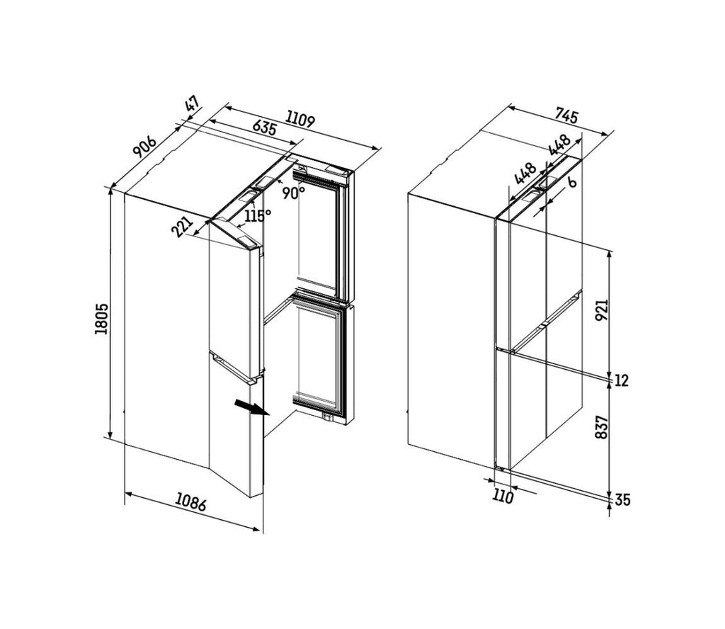 Liebherr MSDD 9012 PURE - la Serie del prodotto quando il brand è Bosch, Siemens, El Frigorifero con congelatore Pure NoFrost – FrenchDoor 4 porte, 576 litri, EasyTwist-Ice