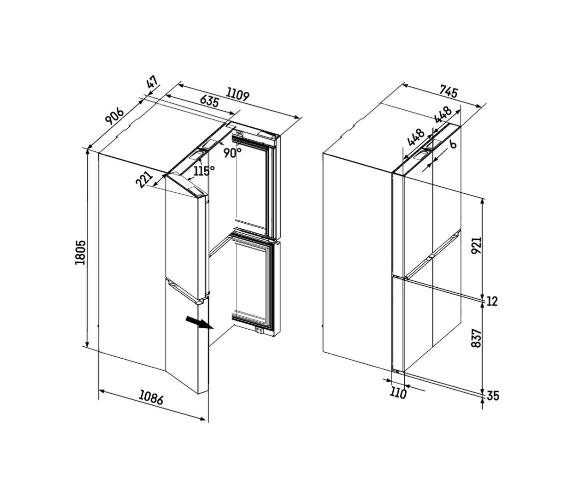 Liebherr MSDD 9012 PURE - la Serie del prodotto quando il brand è Bosch, Siemens, El Frigorifero con congelatore Pure NoFrost – FrenchDoor 4 porte, 576 litri, EasyTwist-Ice