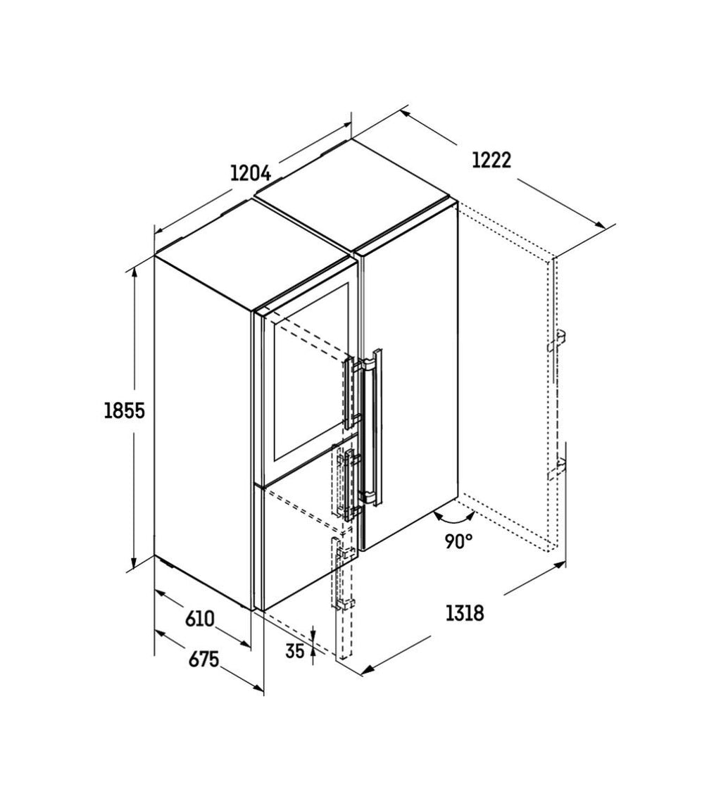 Liebherr XRCST 5295 Frigorifero side-by-side BioFresh Professional, NoFrost, cantinetta 2 zone, 689 litri, acciaio inox