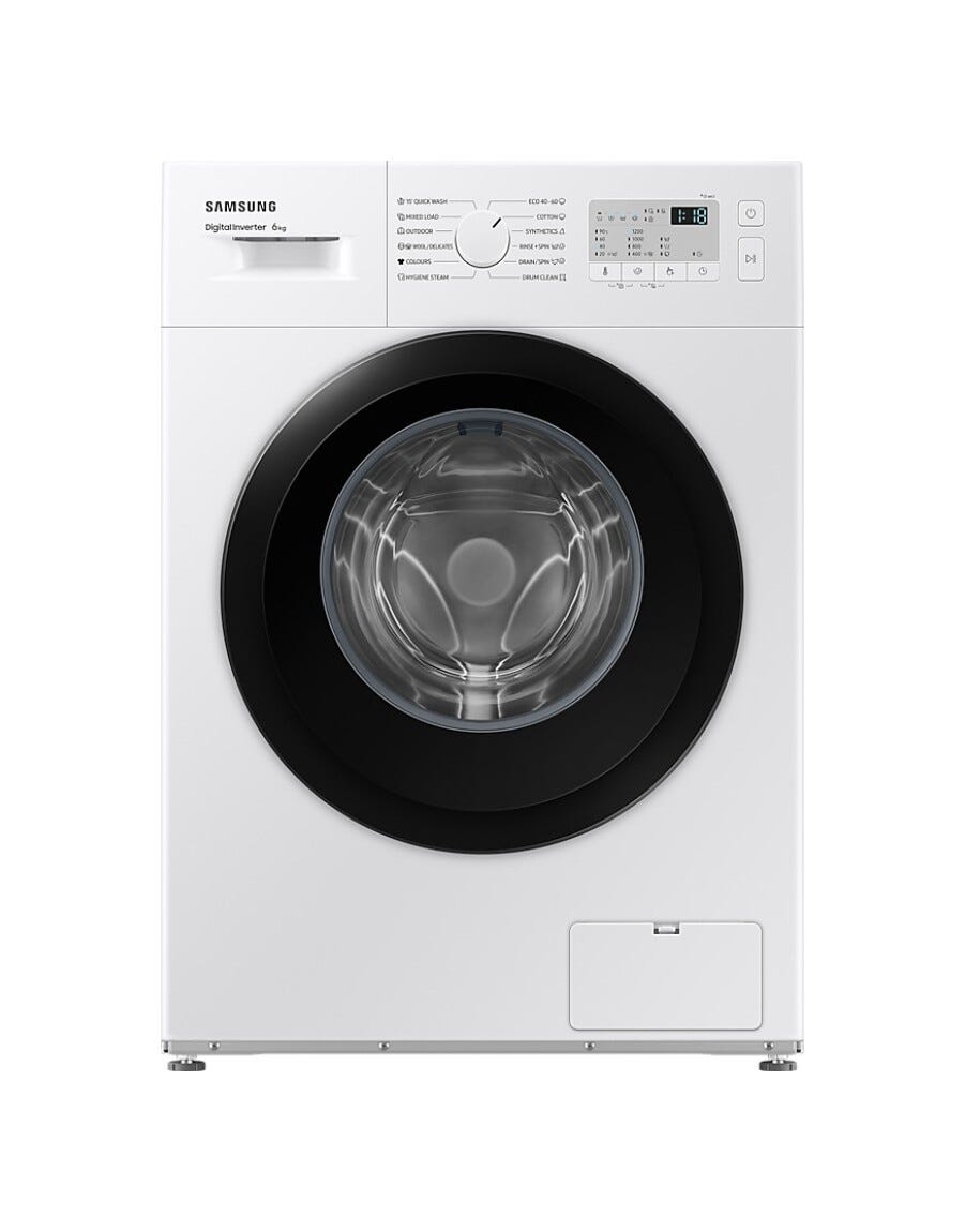 Samsung WW60A3120BH/LE Lavatrice a libera installazione, carica frontale, 6 kg, 1200 giri, Classe C, Bianca