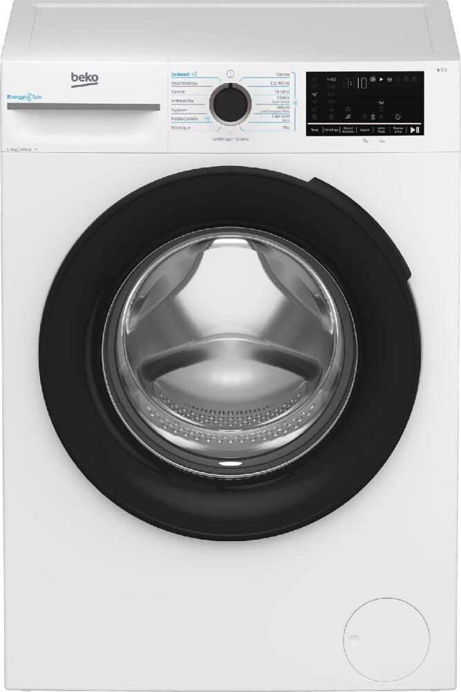 Beko BMW9149DB b300 Lavatrice a libera installazione cm. 60, capacità 9 kg, 1400 giri, SteamCure, EnergySpin, bianco