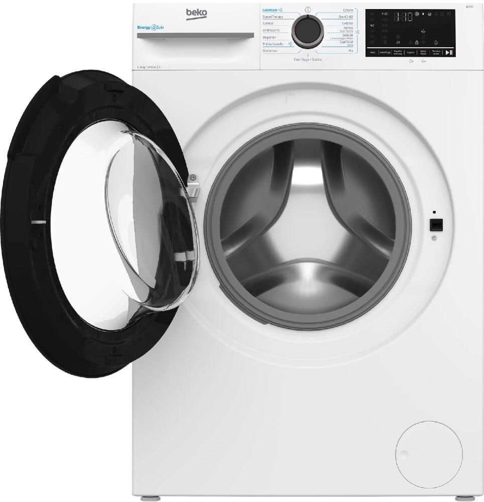 Beko BMW9149DB b300 Lavatrice a libera installazione cm. 60, capacità 9 kg, 1400 giri, SteamCure, EnergySpin, bianco