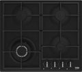Beko HBIAG64225SBP bPRO 500 Piano cottura a gas cm. 59, 4 bruciatori gas, wok, griglie in ghisa, Extra Space, nero