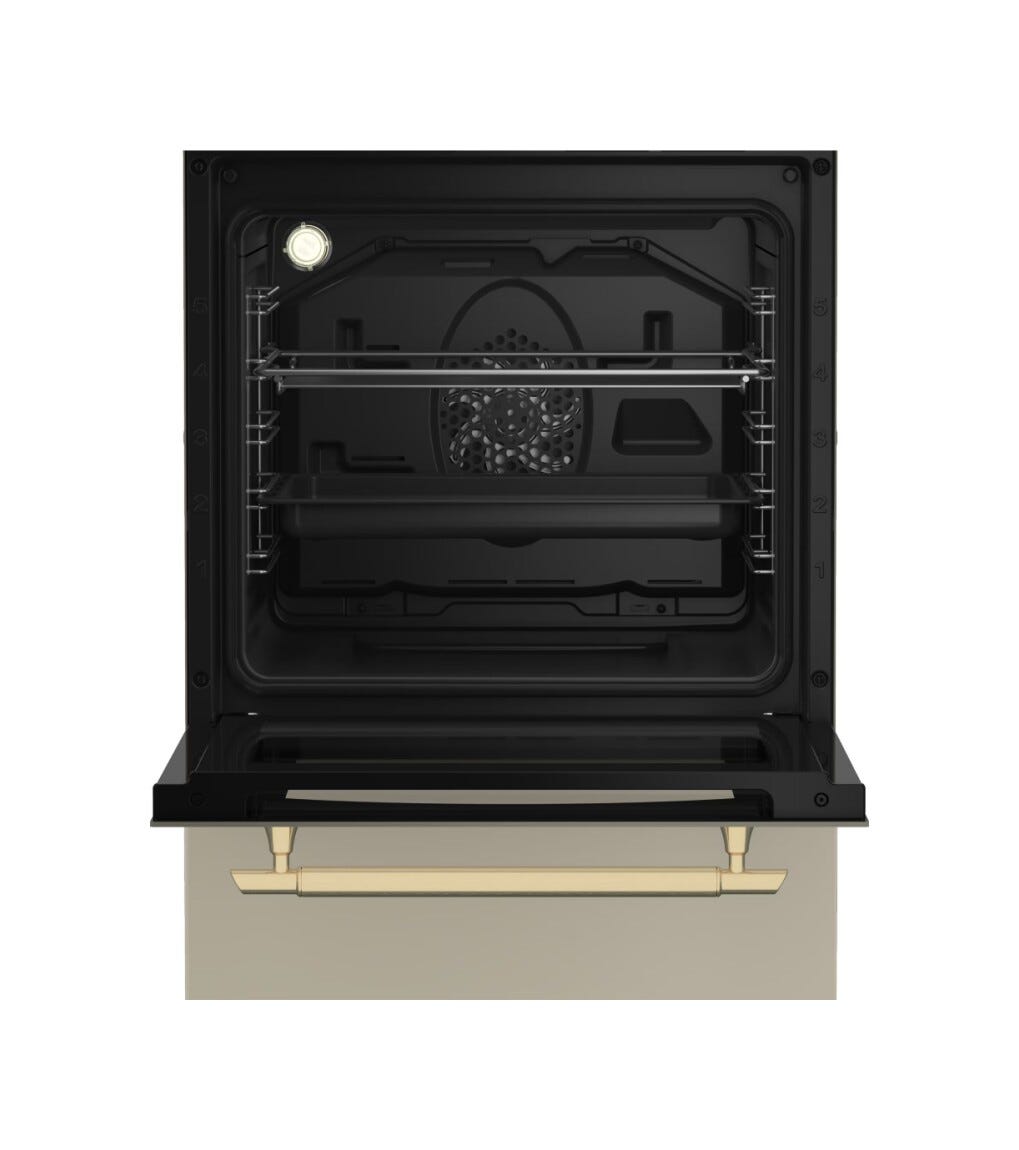 Beko FSE52135DCRSN b100 Cucina da accosto cm. 50, forno termoventilato 60 litri, 4 bruciatori gas, SteamShine®, crema