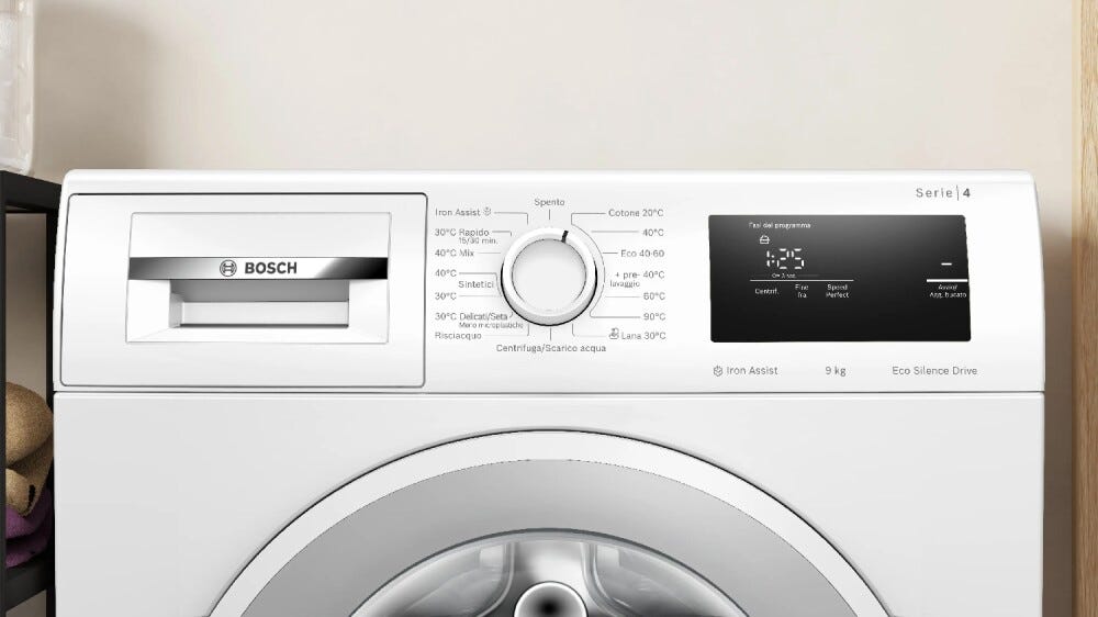 Bosch WAN24009IT serie 4 Lavatrice a carica frontale, 9 kg, centrifuga 1200 giri/min, Iron Assist, Classe A, bianco