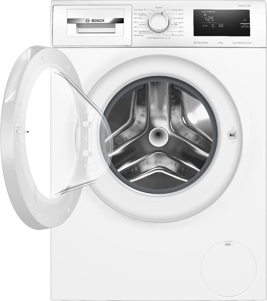 Bosch WAN24009IT serie 4 Lavatrice a carica frontale, 9 kg, centrifuga 1200 giri/min, Iron Assist, Classe A, bianco